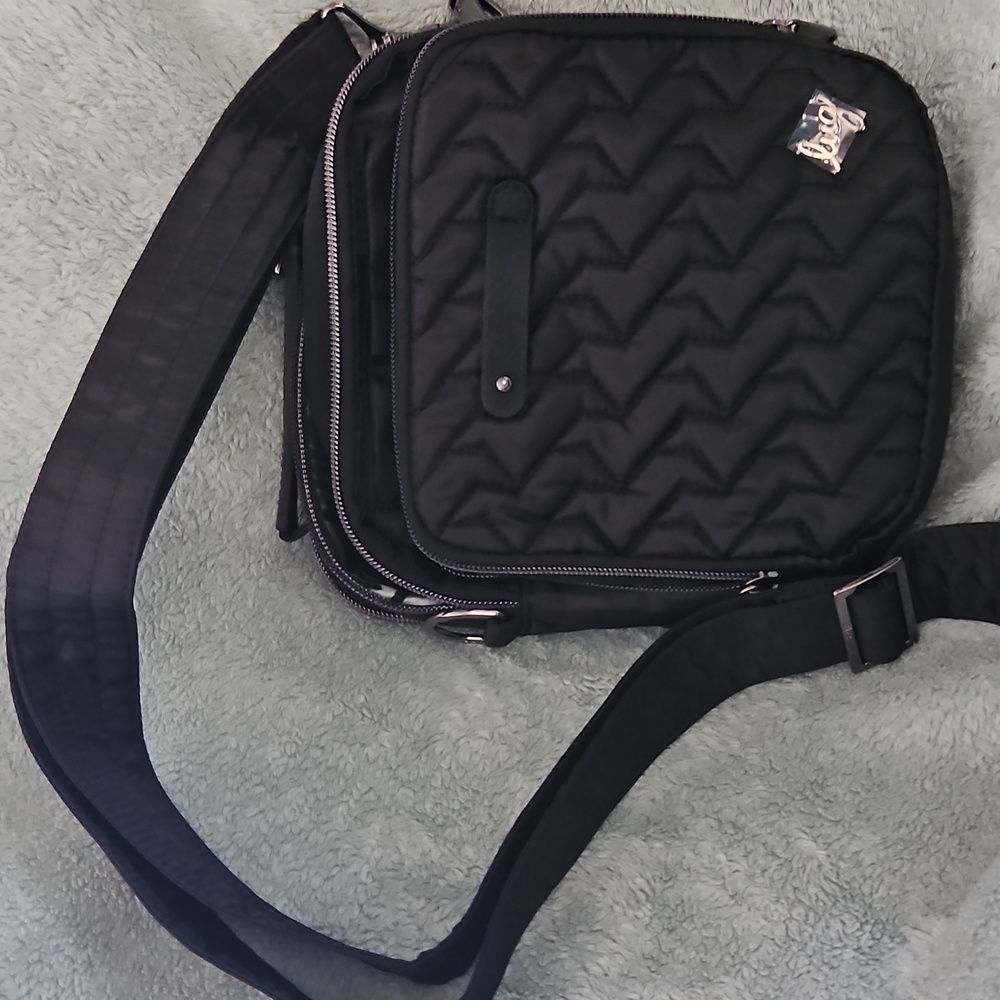 Lug Black Quilted Crossbody Bag